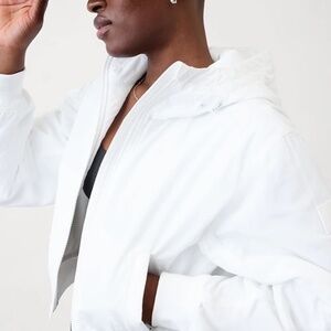 NWT Athleta Lucent Bomber, White, Size XXS